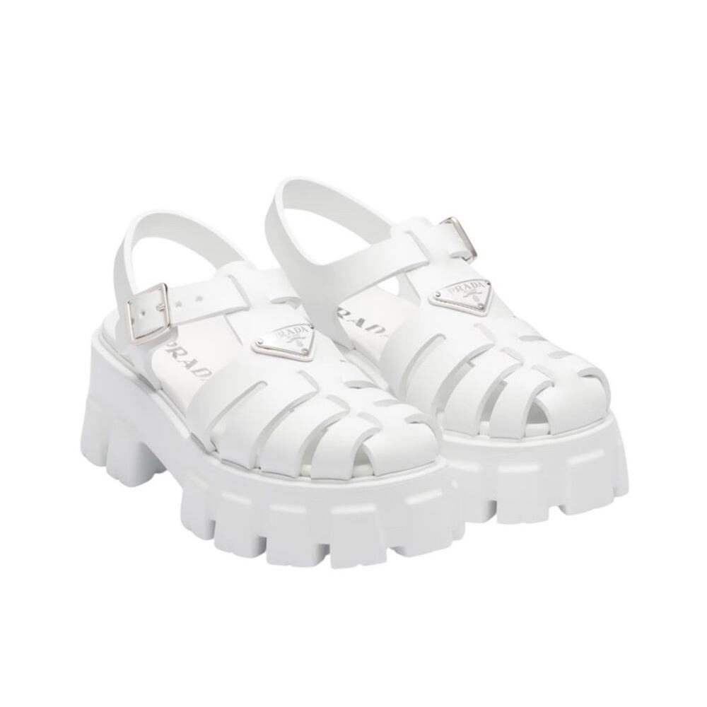 Prada Rubber Monolith sandals in White Size 38✨